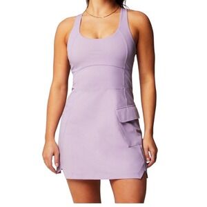 New with tags Fabletics Lavender Racerback Mini Dress with shorts built in!